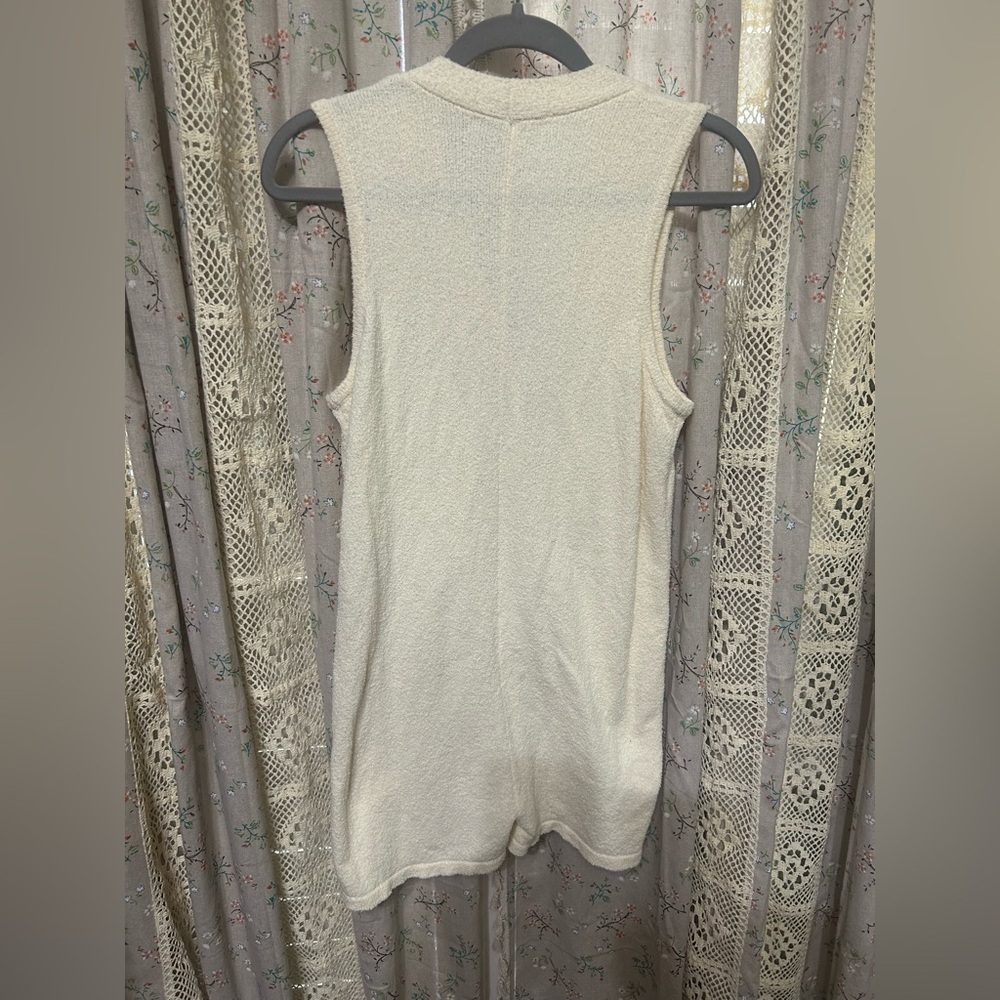 2/$28 Madewell Bayport Ivory Sweater Knit Button Front Romper Women’s XS - Picture 6 of 6